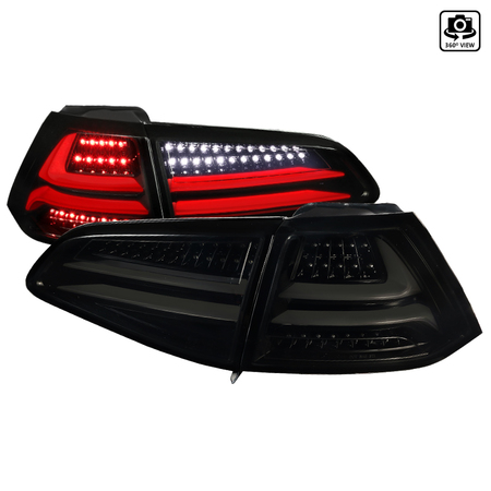 Spec-D Tuning 15-Up Volkswagen Golf Mk7 LED Tail Lights Glossy Black LT-GLF15BBLED-TM